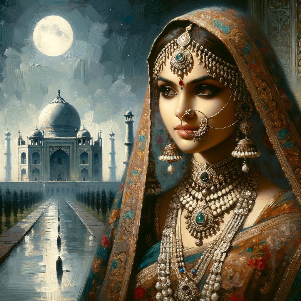 Epic Indian Bride in Moonlit Splendor