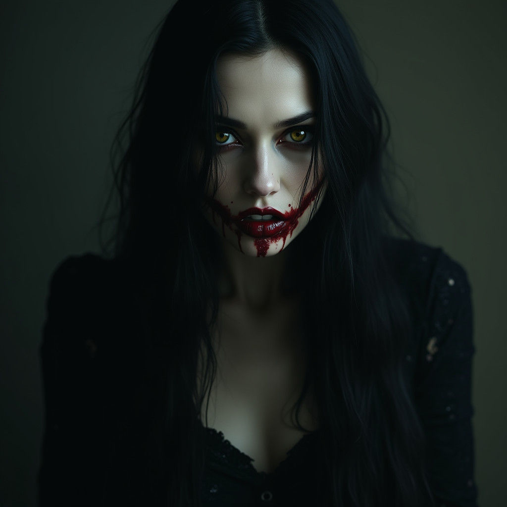 Mysterious Vampire Emerges from Darkness: Gothic Art