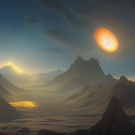 Fantastical Cosmos Matte Painting in Deep Color