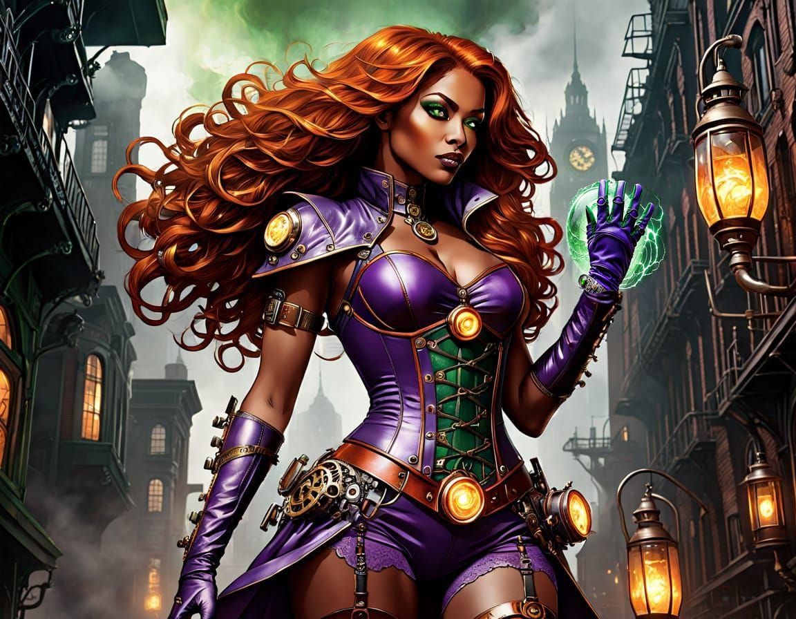 Steampunk Starfire in George Perez Style