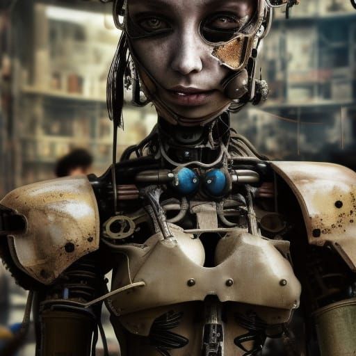 Post-Apocalyptic Steampunk Mecha Girl in Istanbul