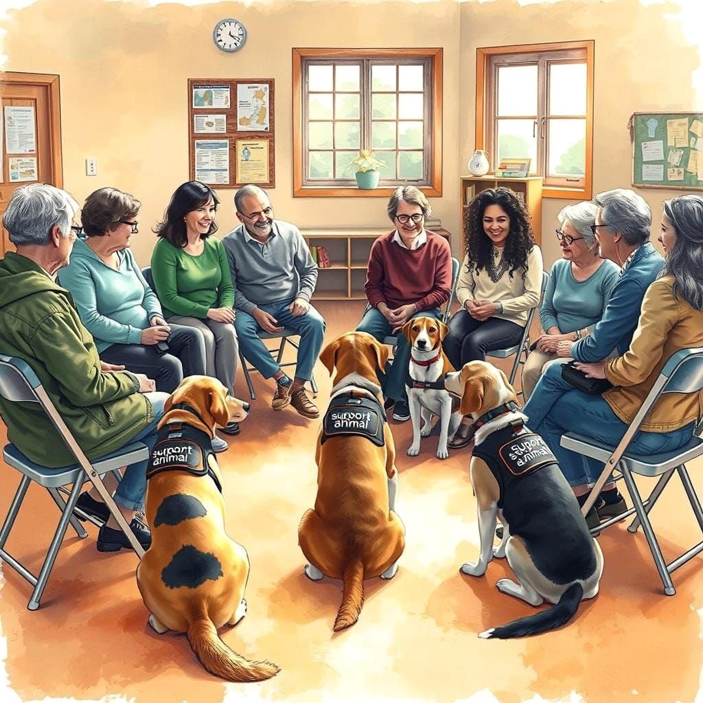 Watercolor Illustration of a Therapy Group Session