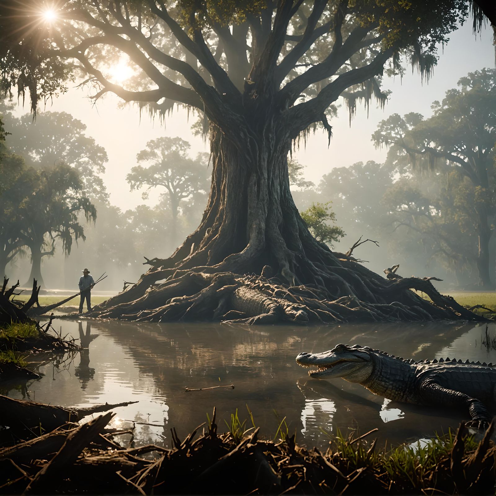 Old Amos Moses was a Cajun, 
He lived on down in the swamp.
...