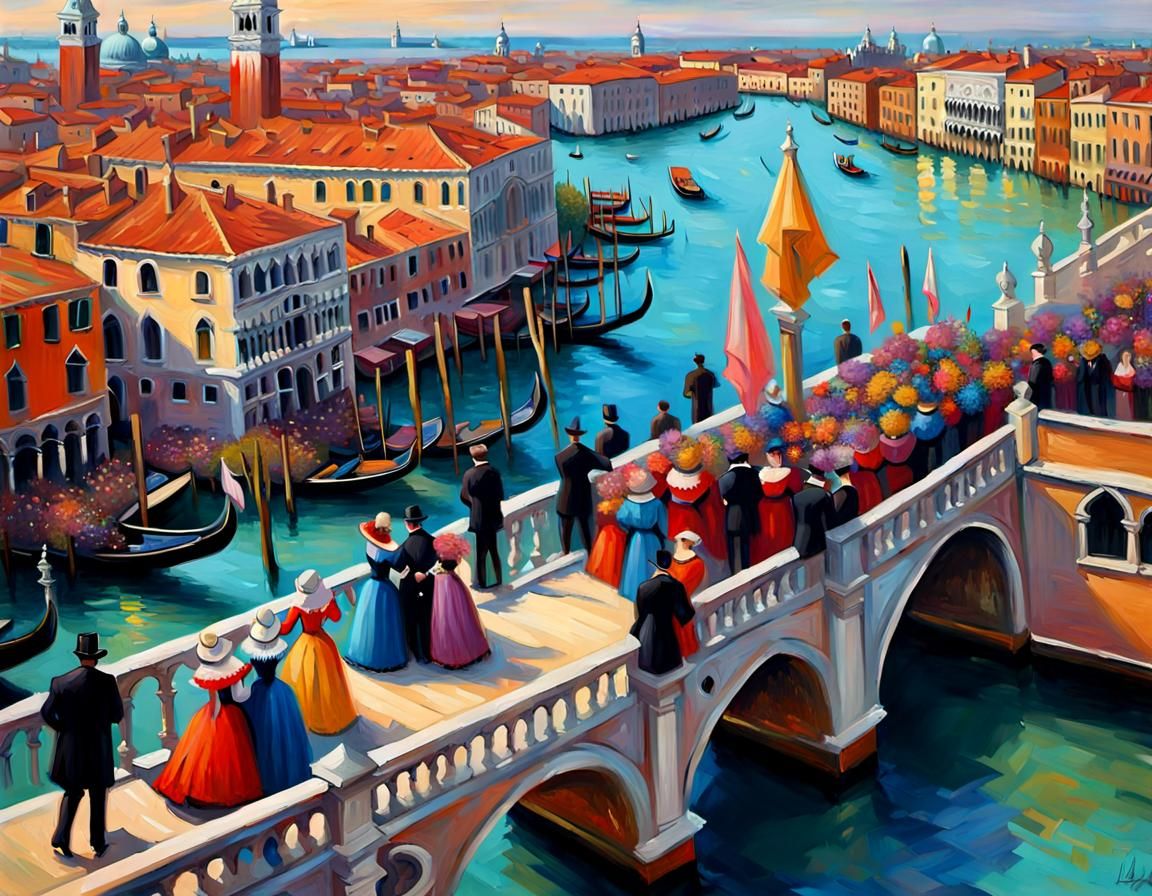Venice Carnival: Neo-Impressionist Ballo del Doge