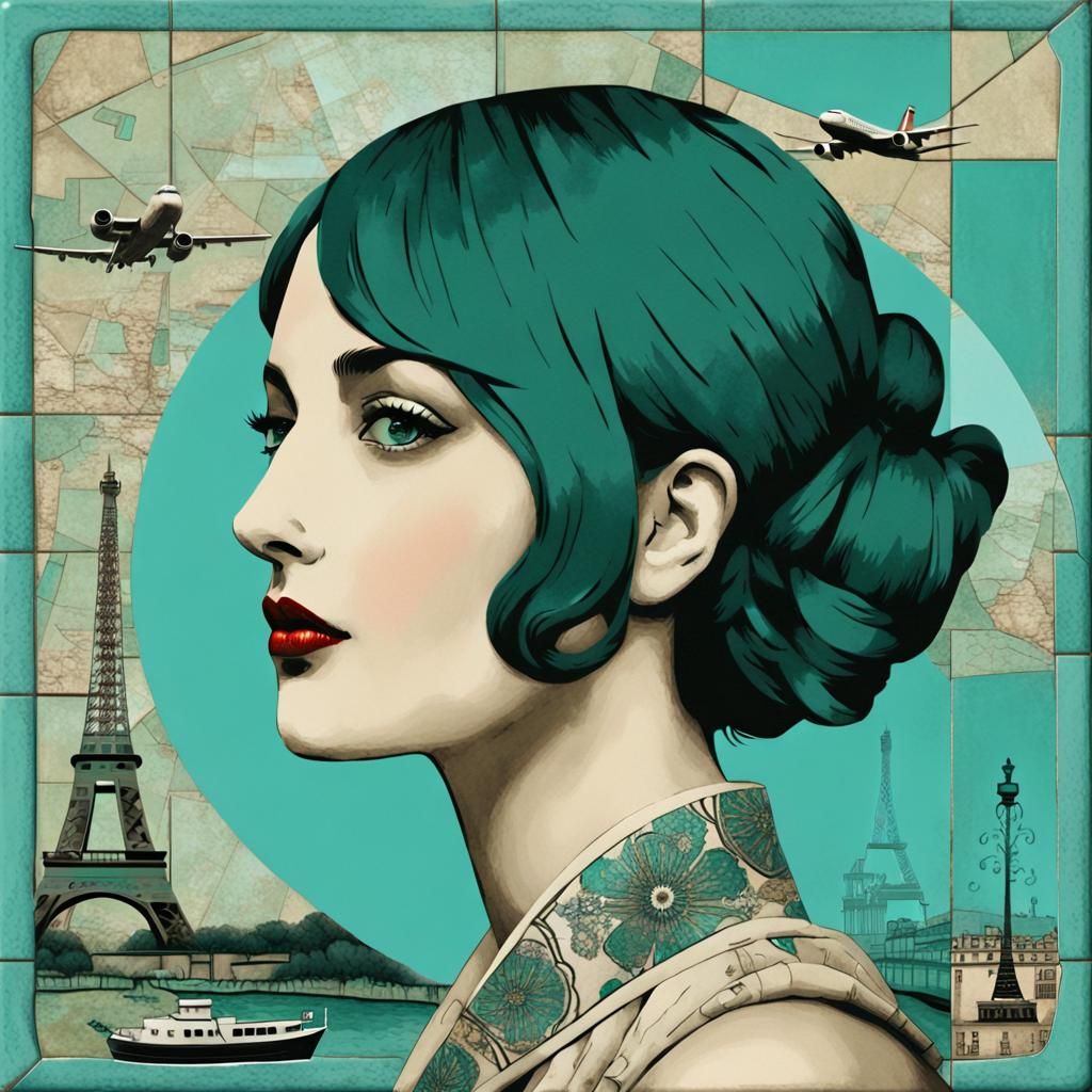 Travel Agent Portrait in Pop Art Collage