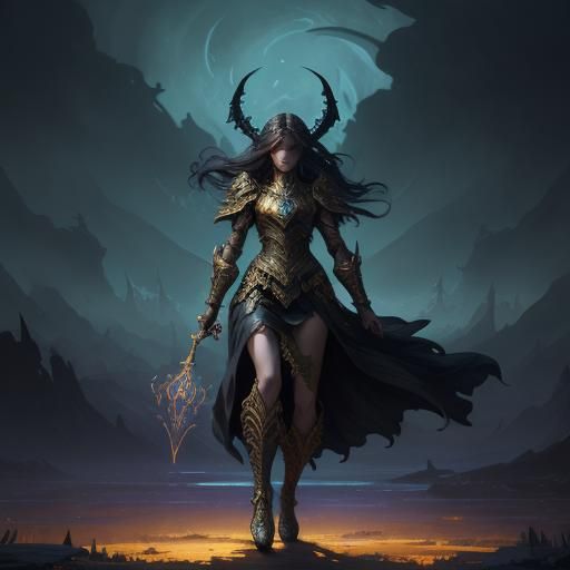 Lilith in Moonlight: Dark Fantasy Concept Art