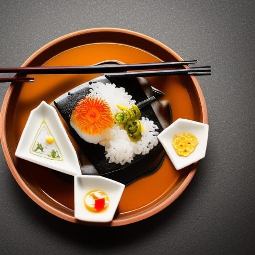 Exquisite Japanese Kaiseki Meal in Comic Style