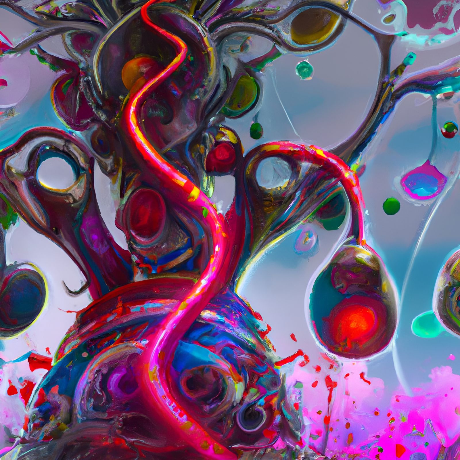 Kaleidoscopic Panopticon Tree in Detailed Matte Painting