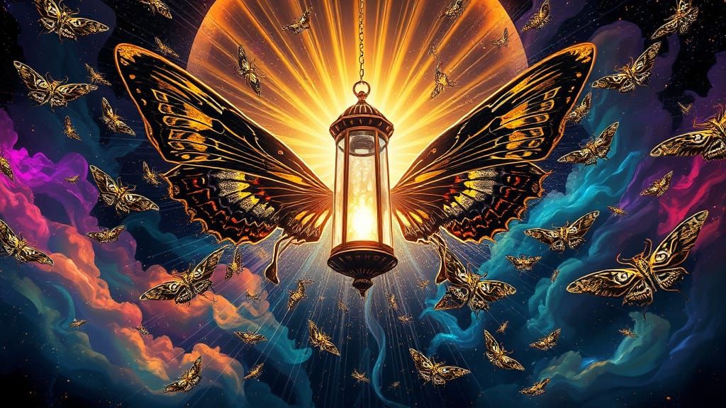 Celestial Lantern and Lunar Moth Swarm