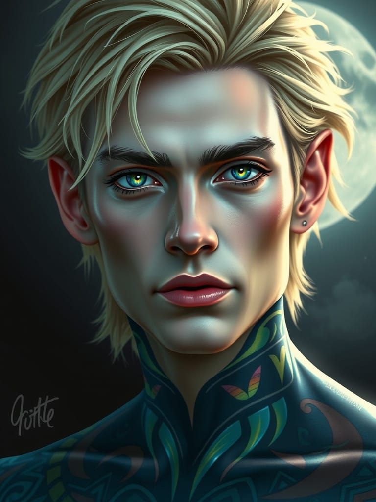 Androgynous Figure in Ethereal Glow