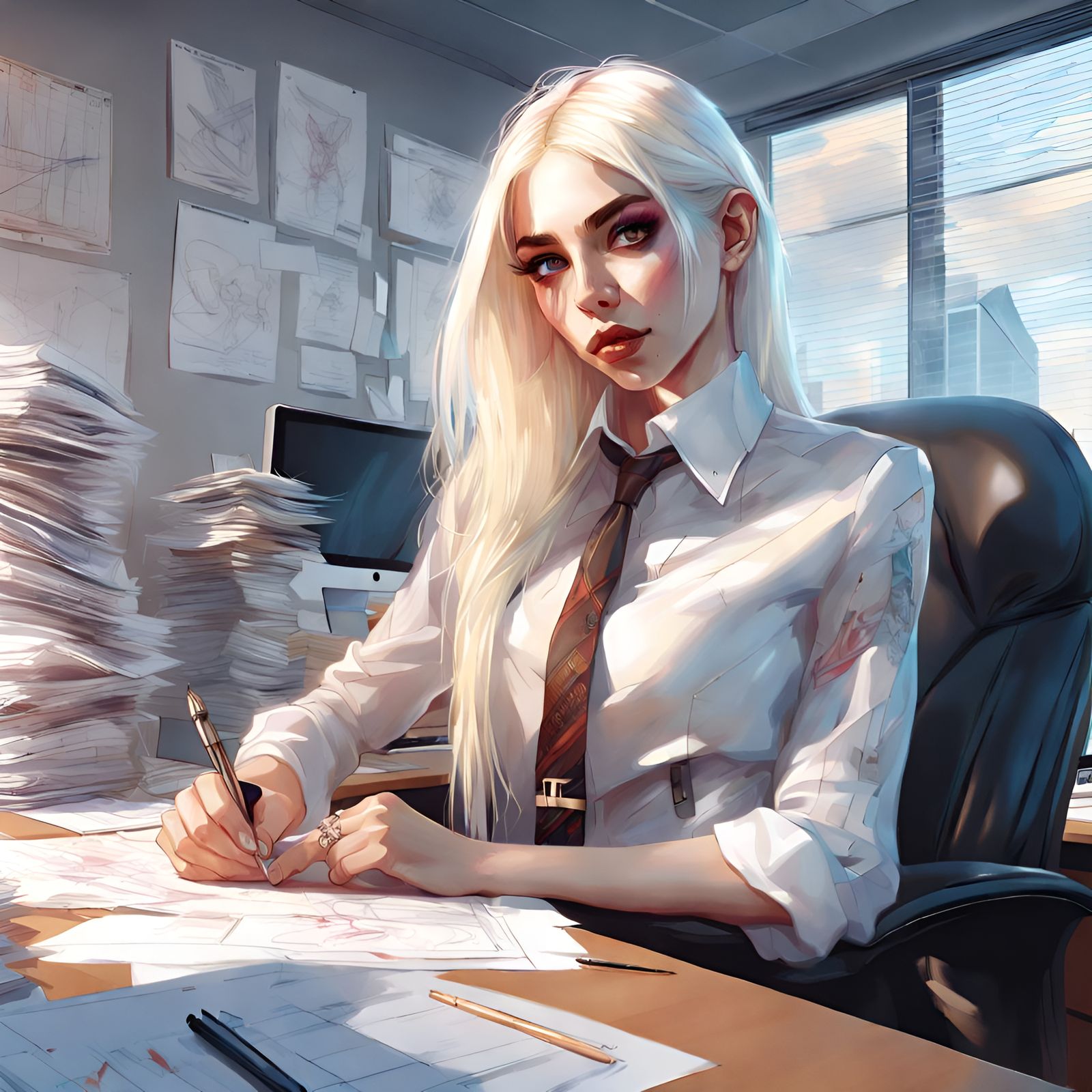 Accountant Portrait in Detailed Digital Art Style