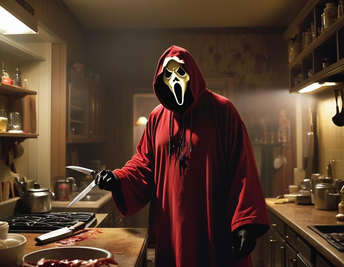 Ghostface in the kitchen