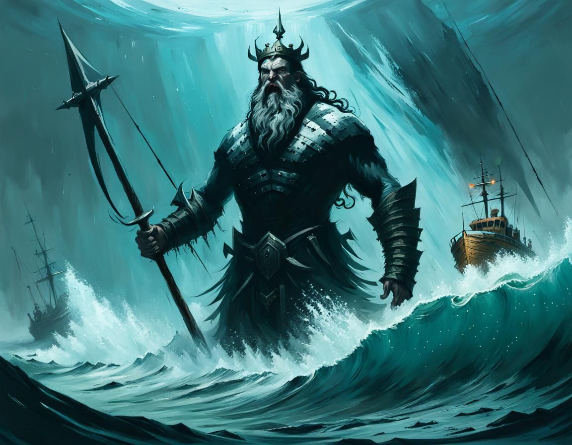 Poseidon: King of the Sea in Rozalski Style