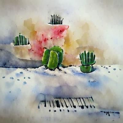 Cactus in Snow: Watercolor Piano Music