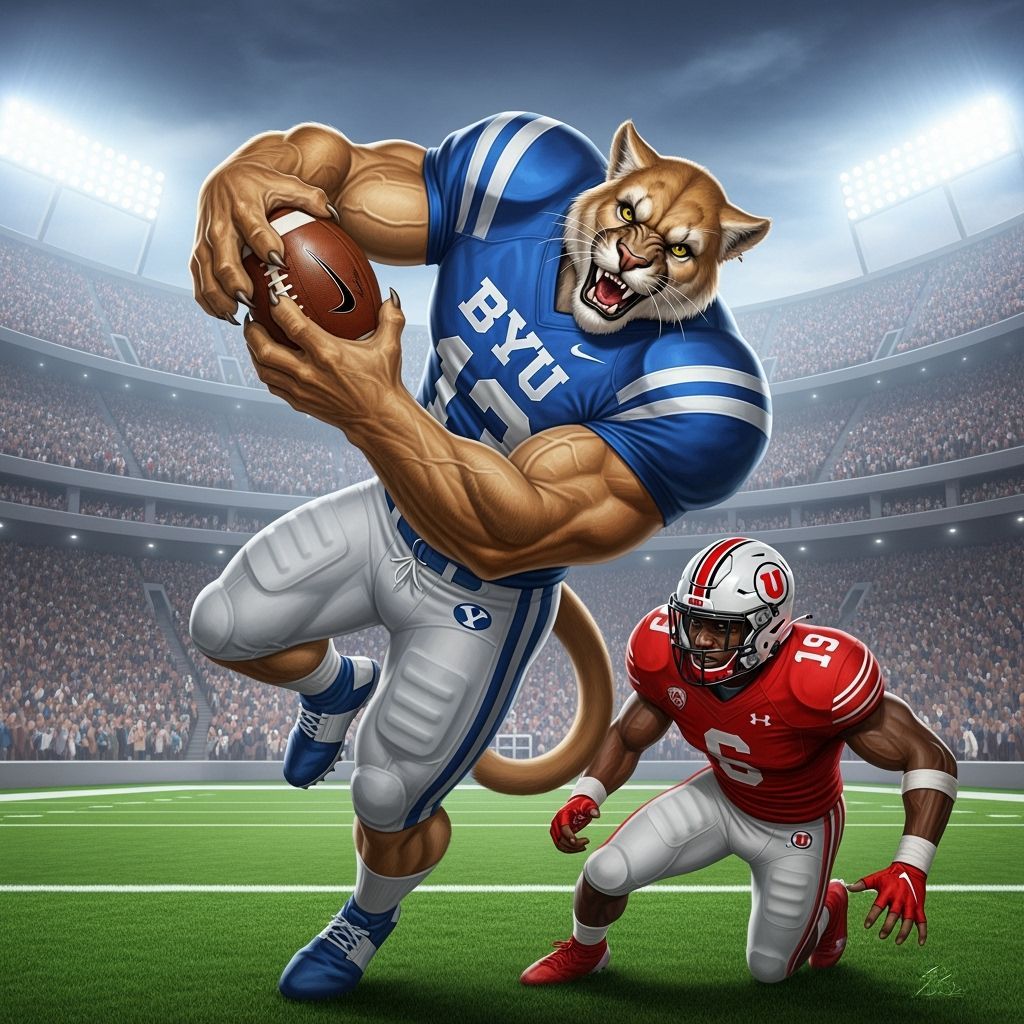 BYU Mascot's Spectacular Catch in Stadium Art
