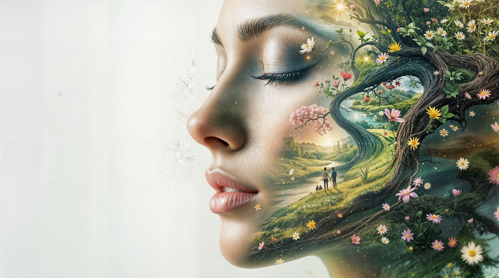 Double Exposure Artwork: Compassion and Inner Growth