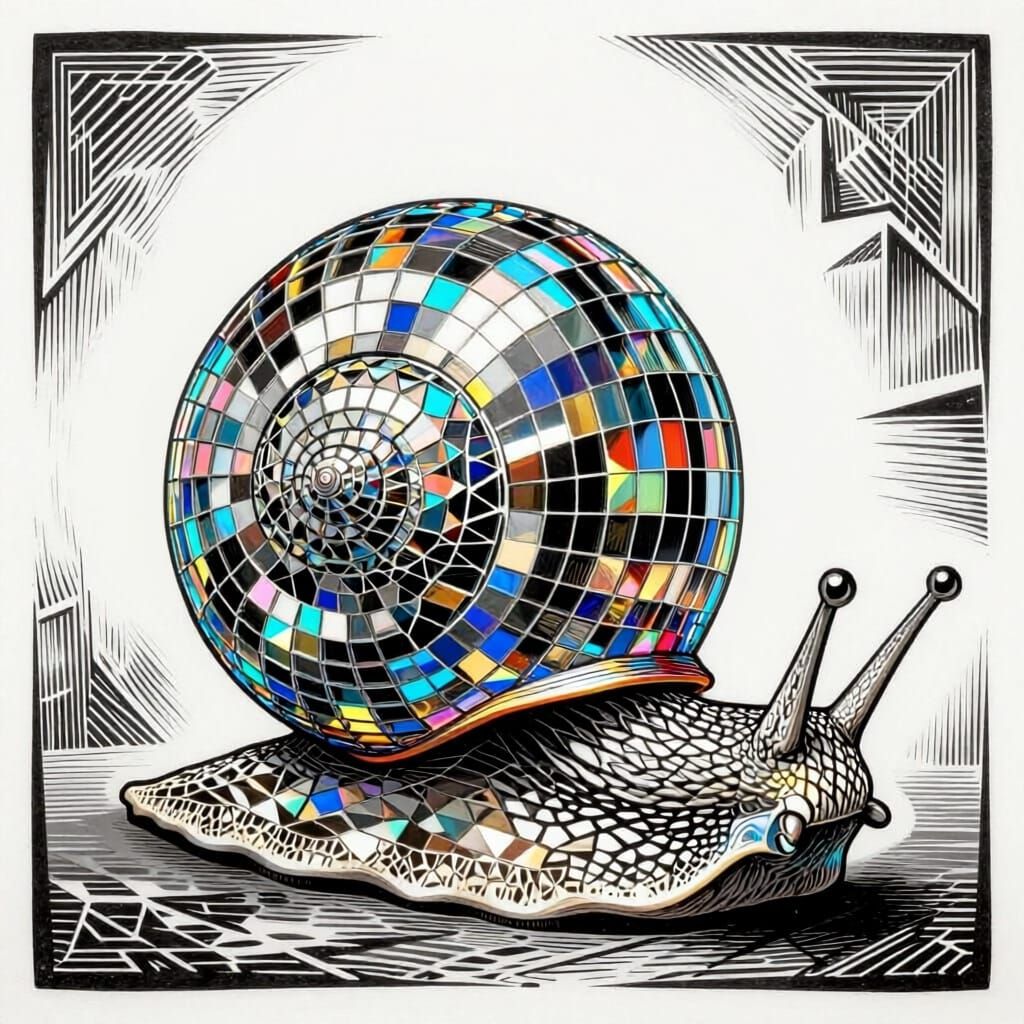 Avent Garde Snail Disco Ball in Prismatic Light