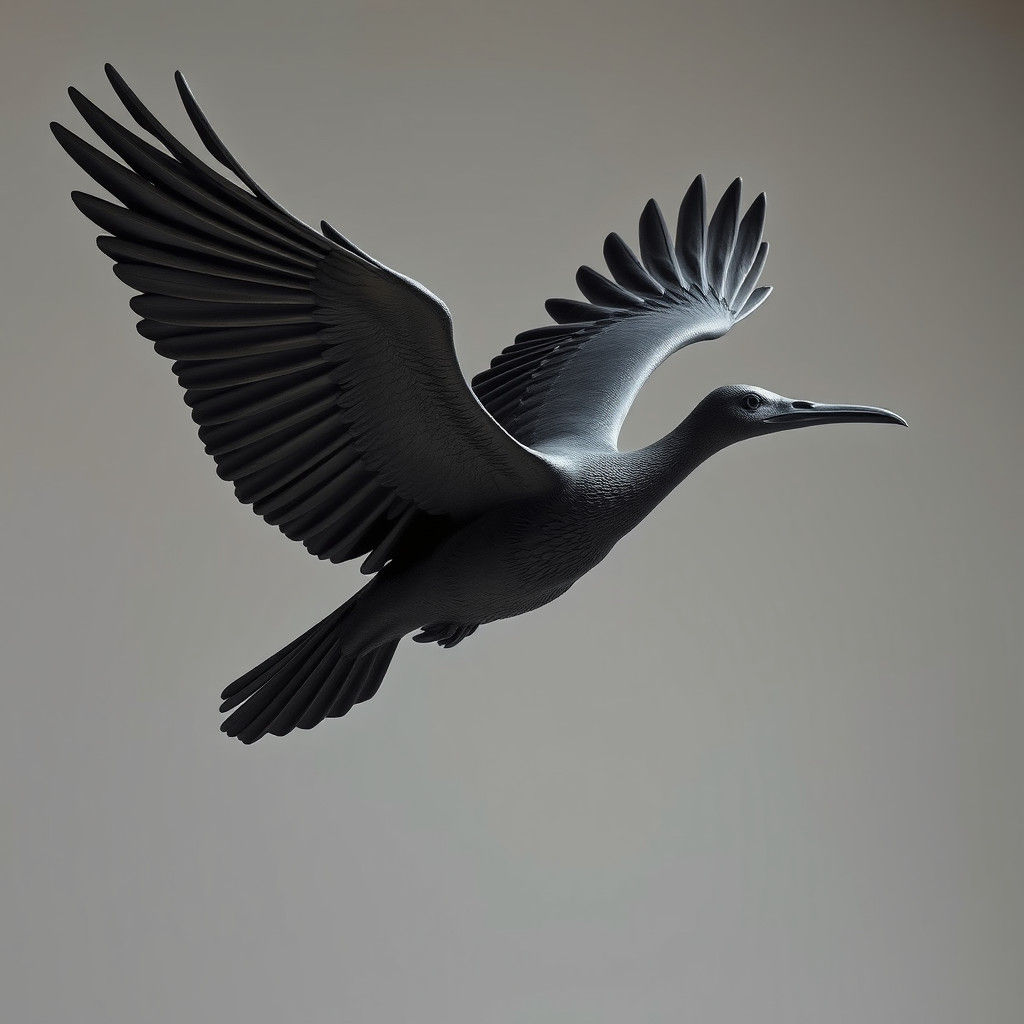 Majestic Bird in Flight: Photorealistic Minimalist Sculpture