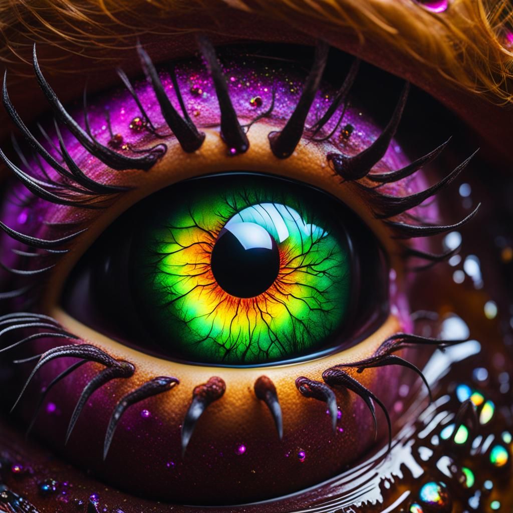 Creepy Zombie Eyes with Iridescent Galaxies