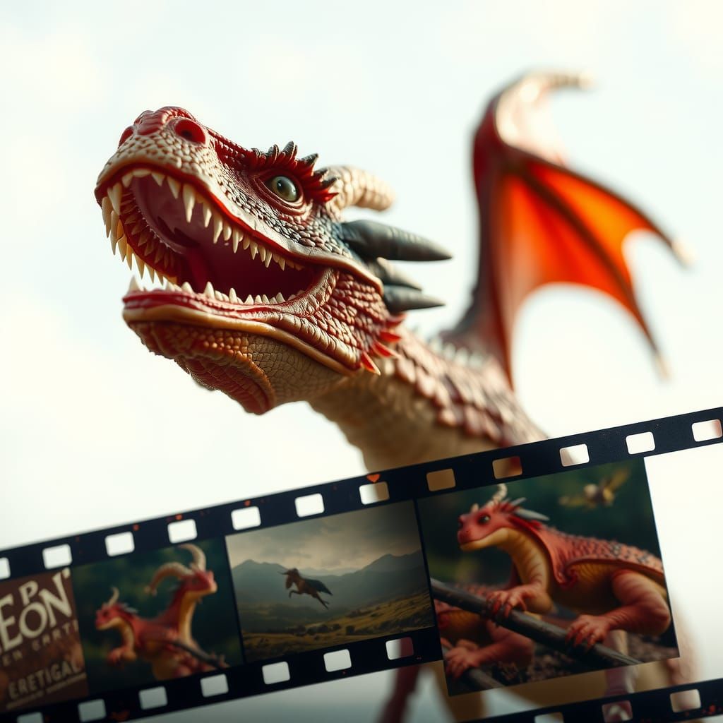 Macro Photograph of Dragon Film Strip