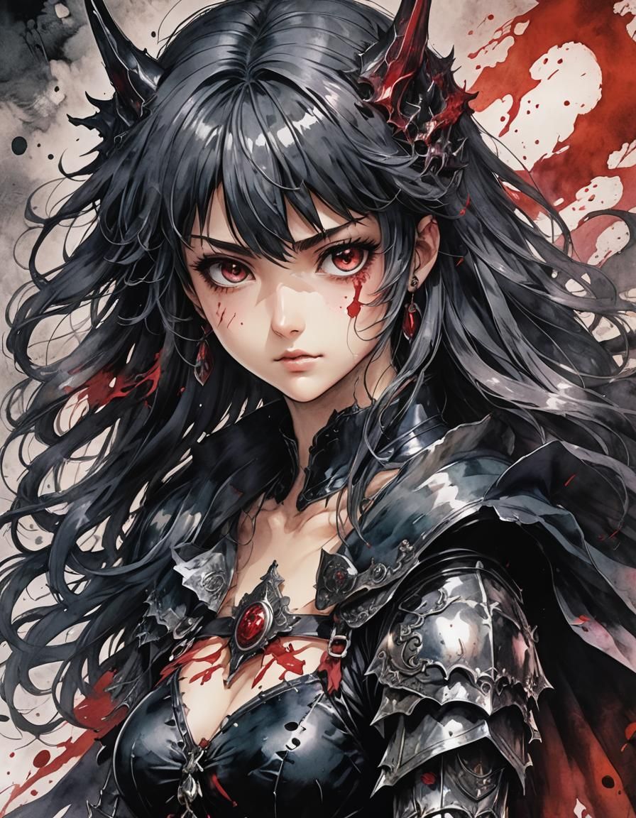 Berserk Girl: Emotional Anime Character Illustration