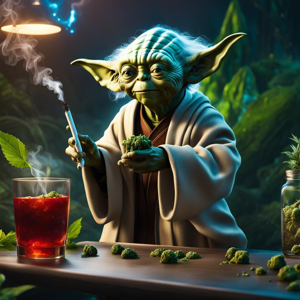 Yoda getting lit