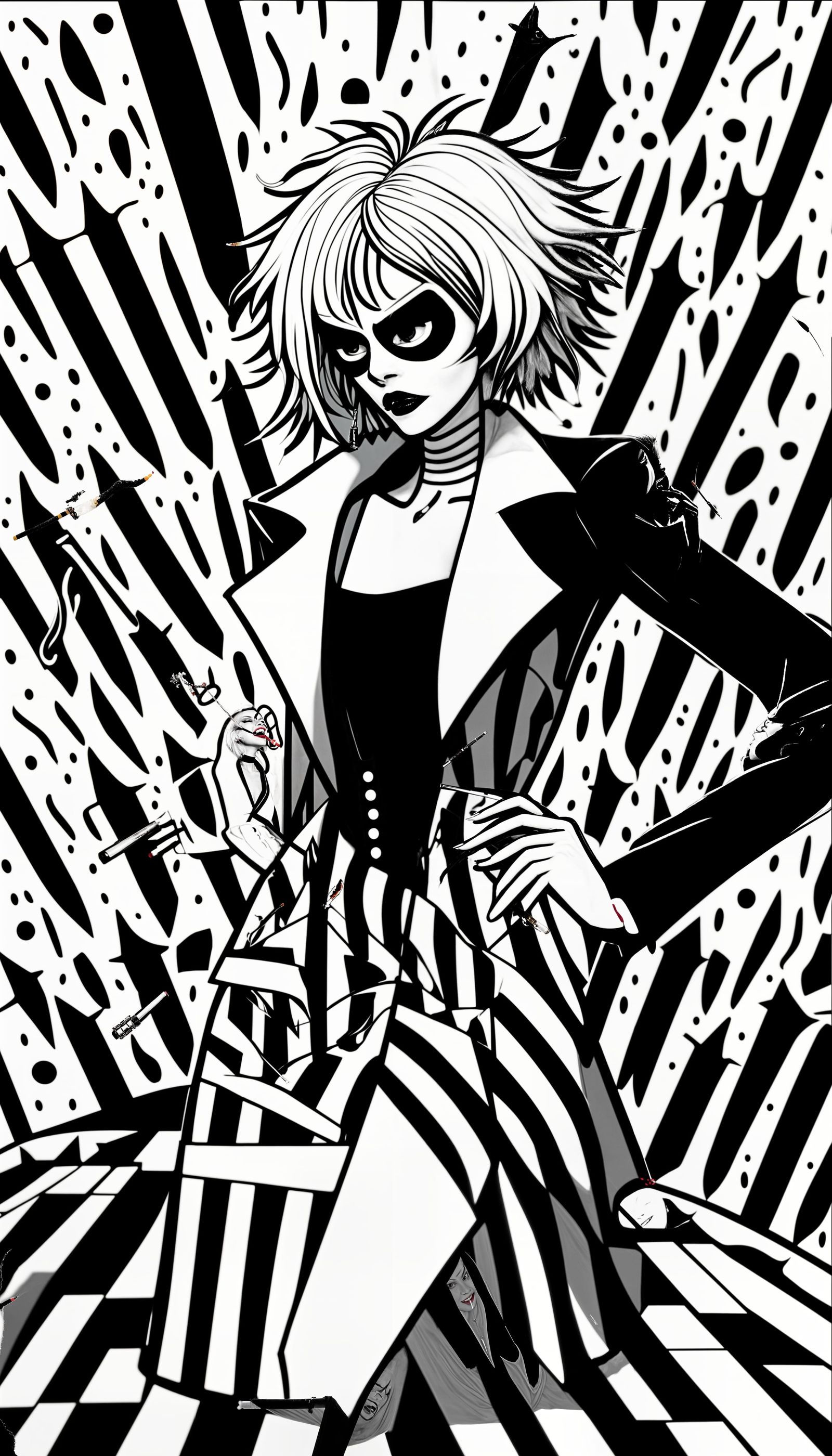 Cruella De Vil in Storybook Illustration Style