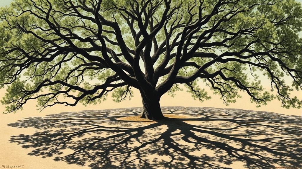 Intricate Shadows Under a Spreading Tree