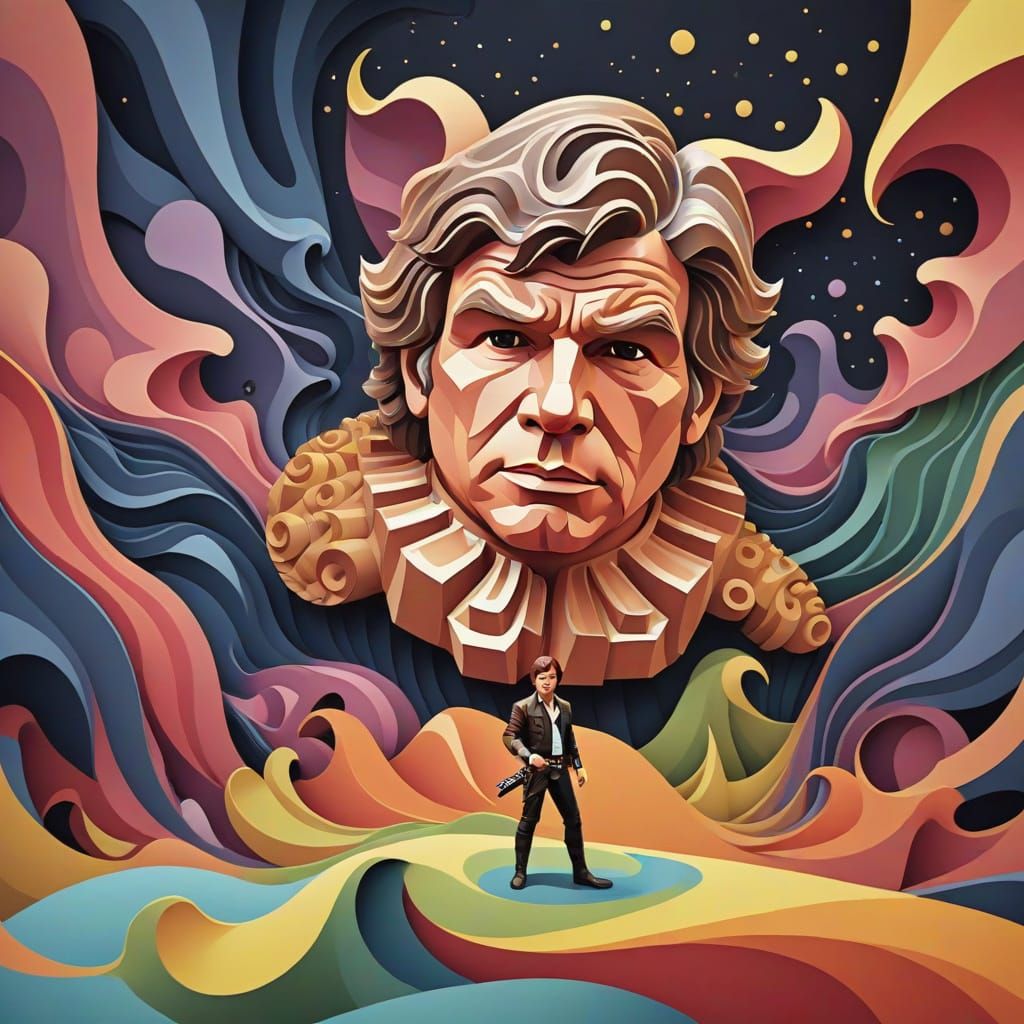 Han Solo in Abstract Vector Fractal Style