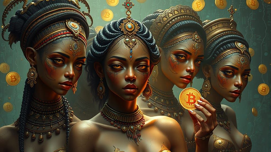 Cyberpunk Goddesses Unite: Full-Figured Assamese Women in Bi...