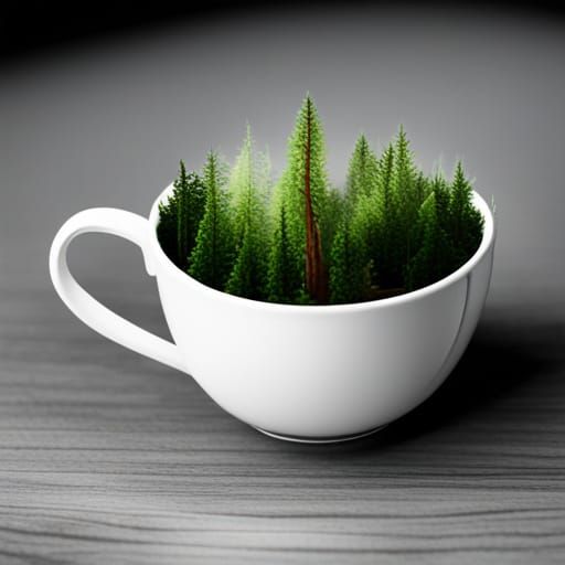 Miniature Forest Inside a Teacup