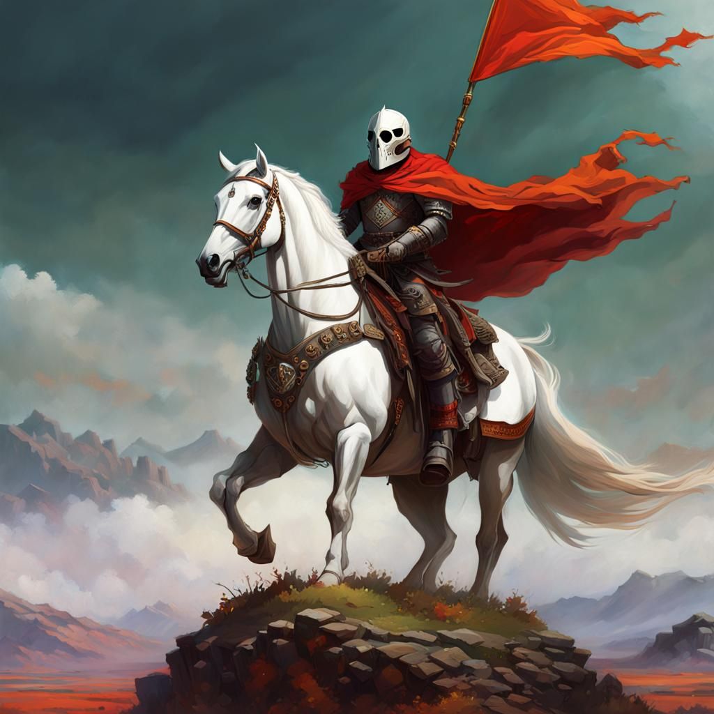 Horse Skull Rider in Detailed Fantasy Art