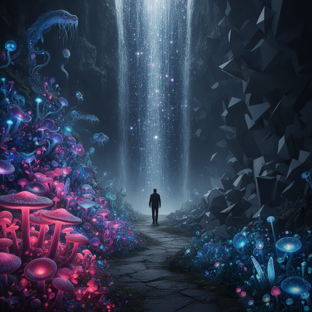 Man Chooses Between Dream Worlds of Light and Void