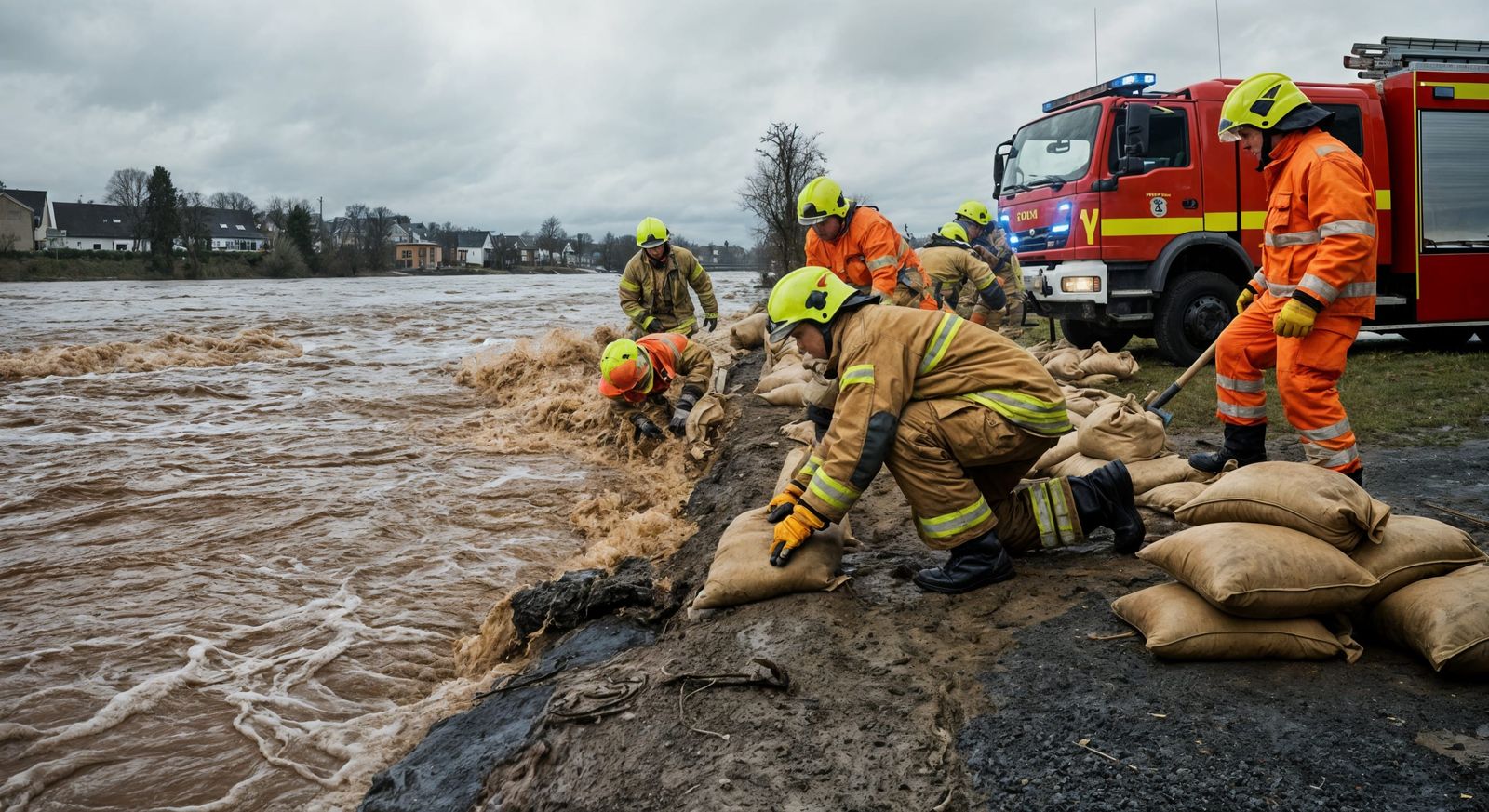 Firefighters Build Flood Barrier in Photorealistic Detail