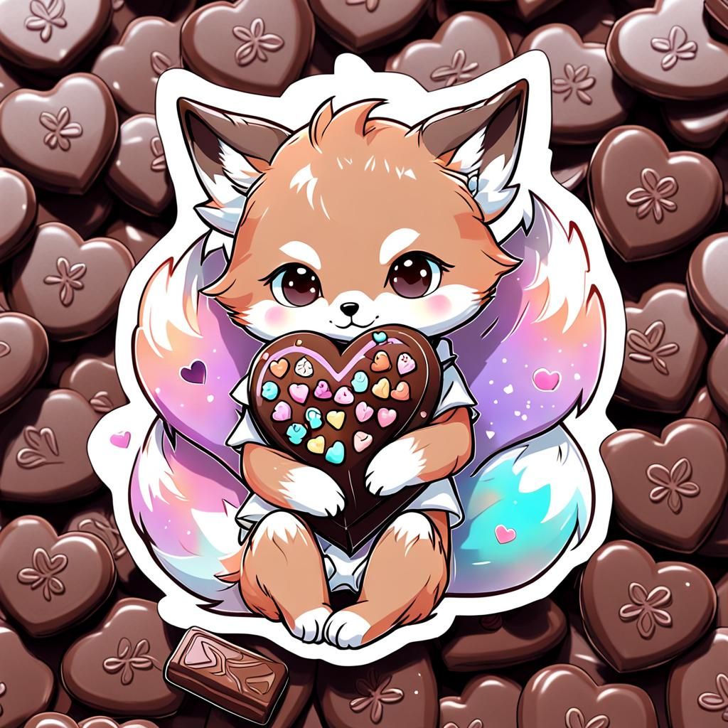 chocolate candy fox sticker🍬
