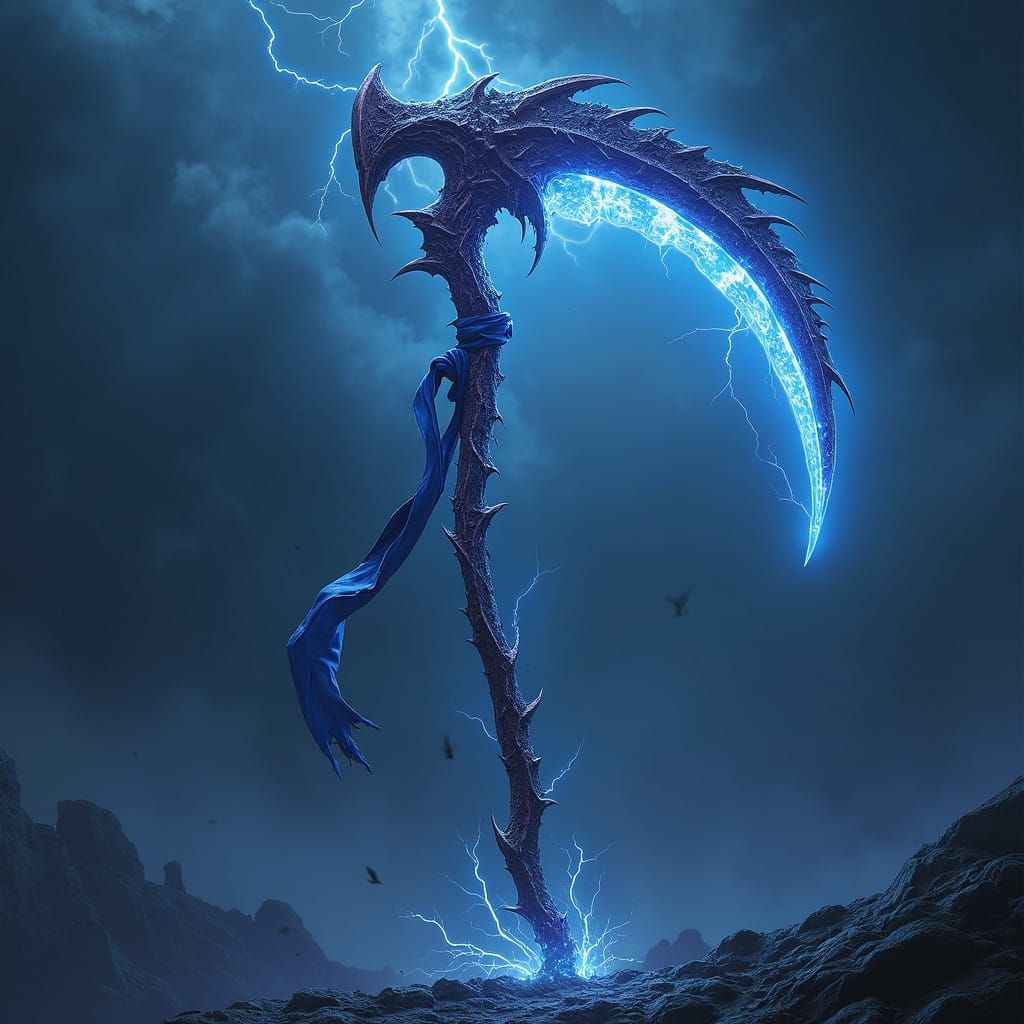 Electric Storm Scythe Dominates Dark Fantasy Landscape in Cy...