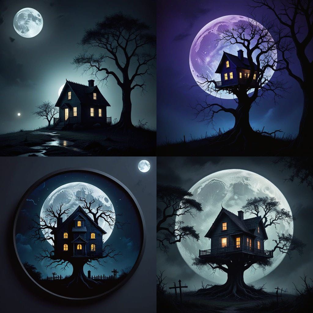Spooky House Silhouette YouTube Profile Picture in Circular ...