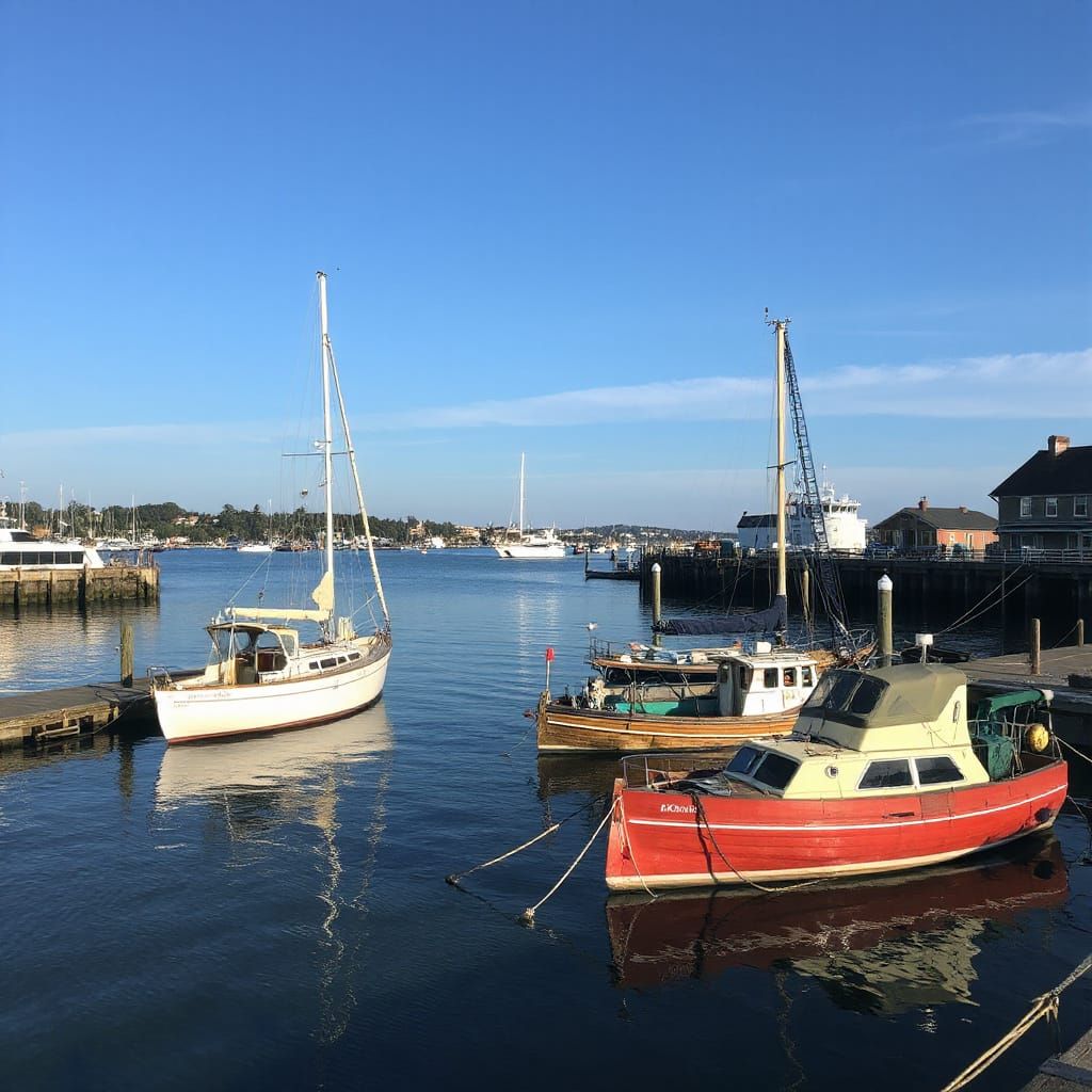 Picturesque Harbor Scene at Sunset