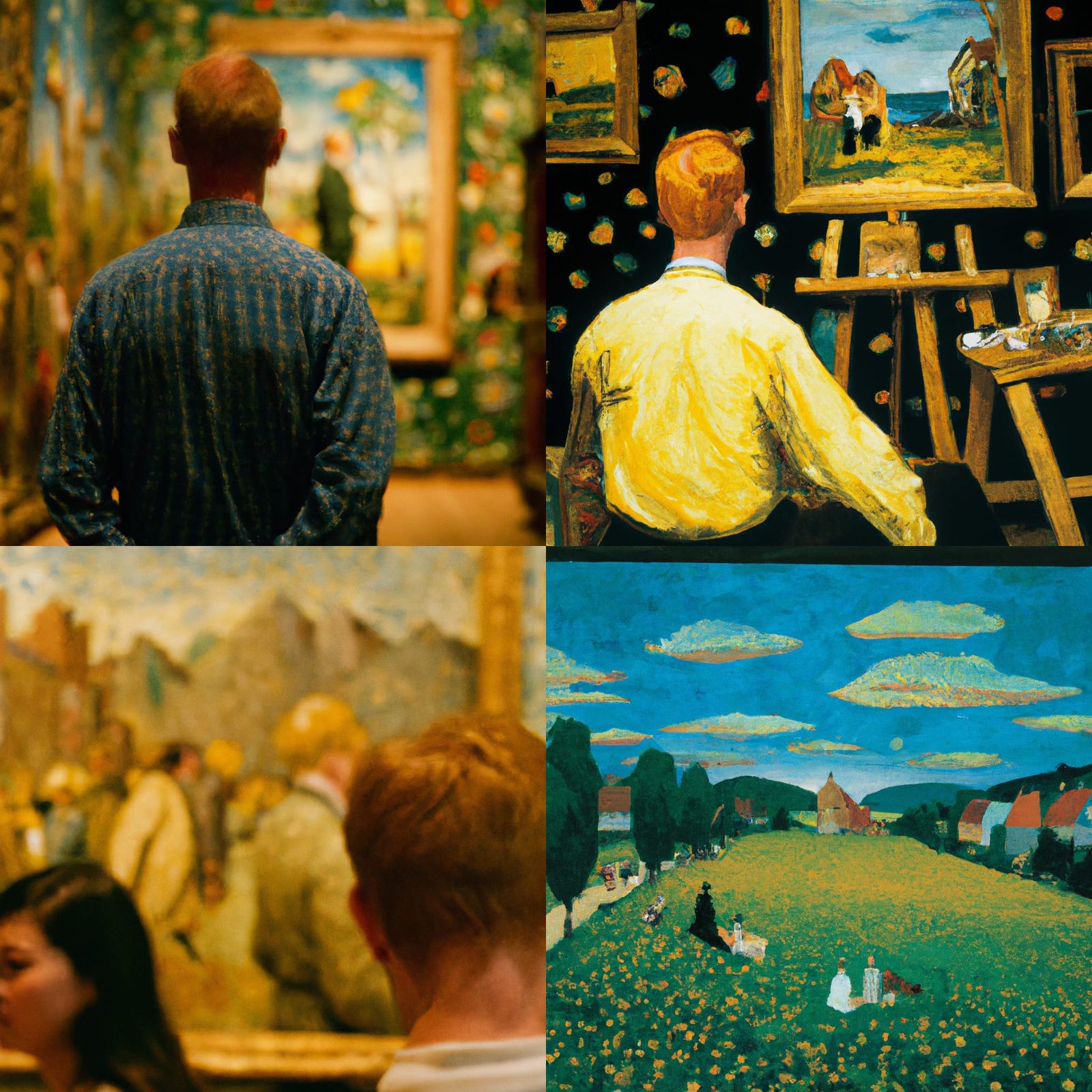 People in Van Gogh and Kinkade Style
