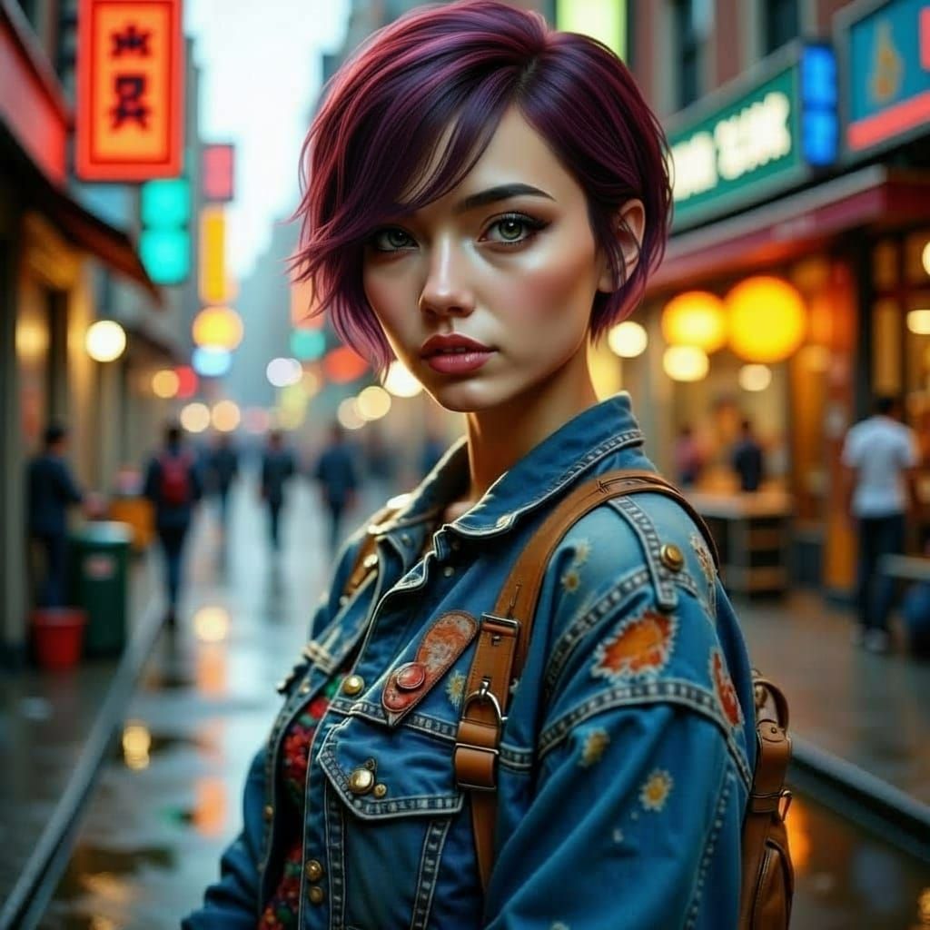 Skinhead Woman Portrait Concept Art