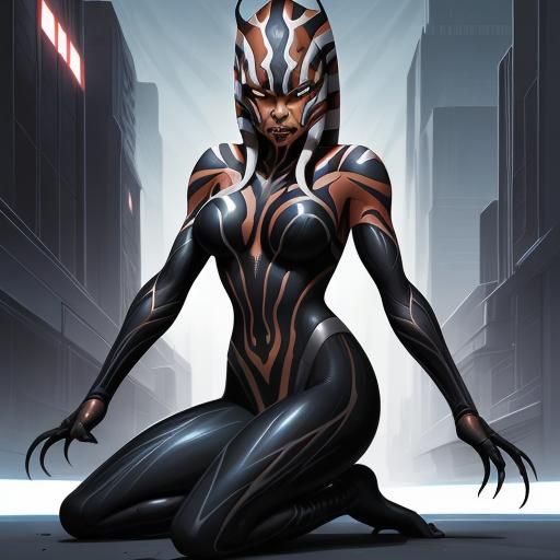 Ahsoka and Venom Symbiote Fusion Comic Art