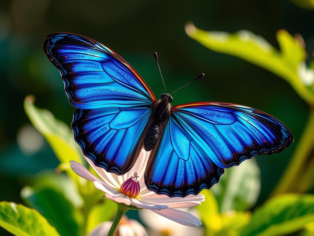 Majestic Emperor Morpho Butterfly in Natural Light