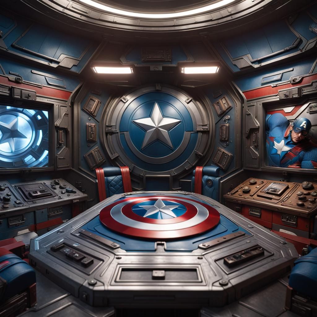 Captain America in Abstract Command Station