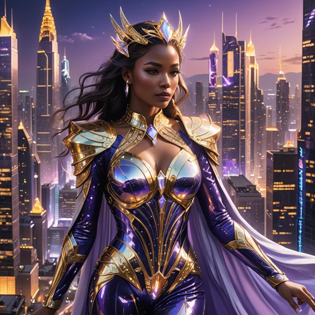 Celestial Being in Opulent Metropolis: Syd Mead & Giger Styl...