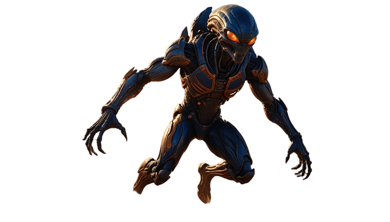 Alien Sprinting Through Desert Landscape in Hyperrealistic S...