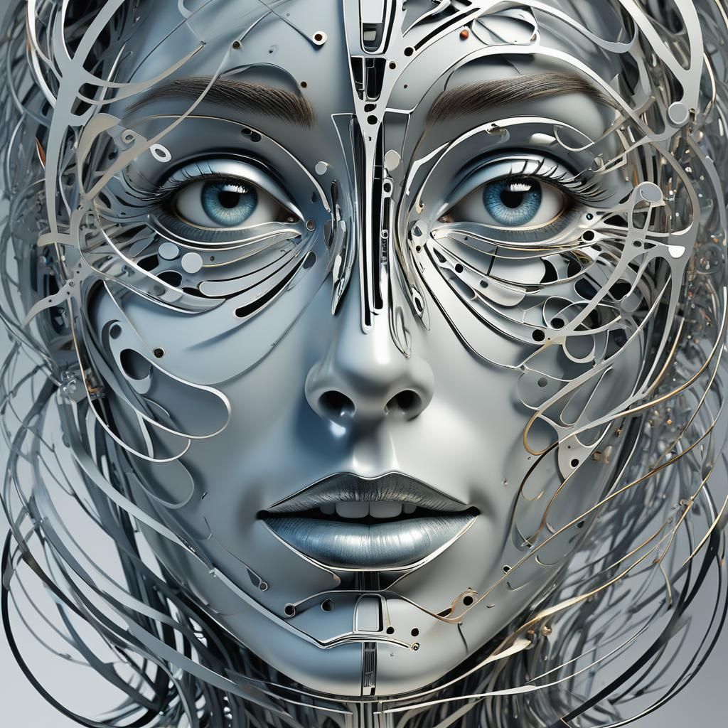 Kinetic Art: Woman's Face in Motion