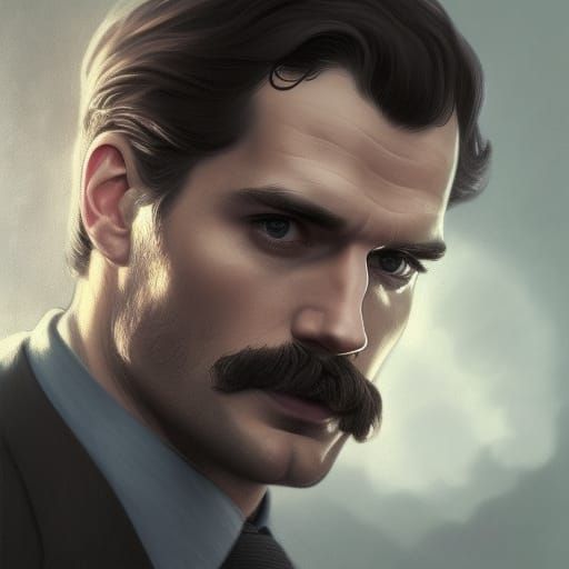 Handsome Investigator Portrait in Art Nouveau Style