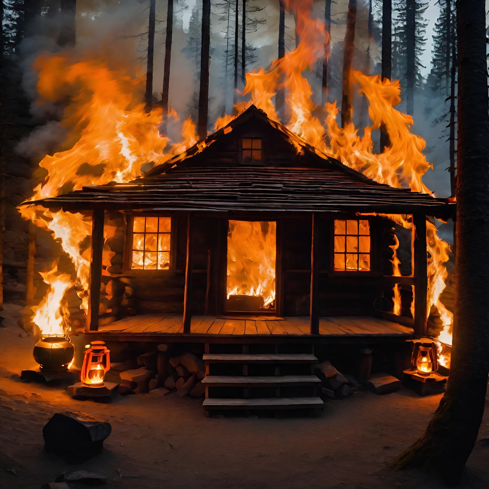 Cabin on Fire