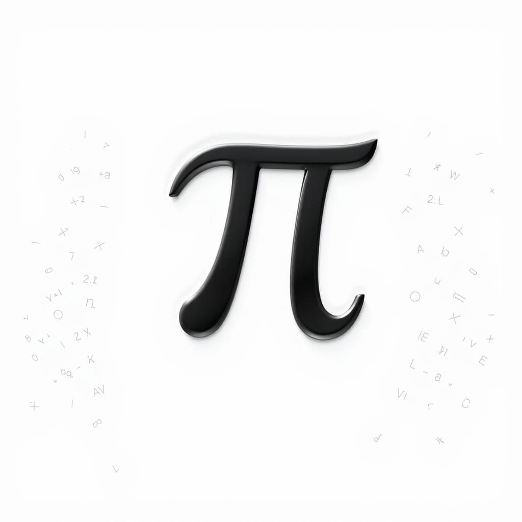 Graphic Pi Symbol on White Background