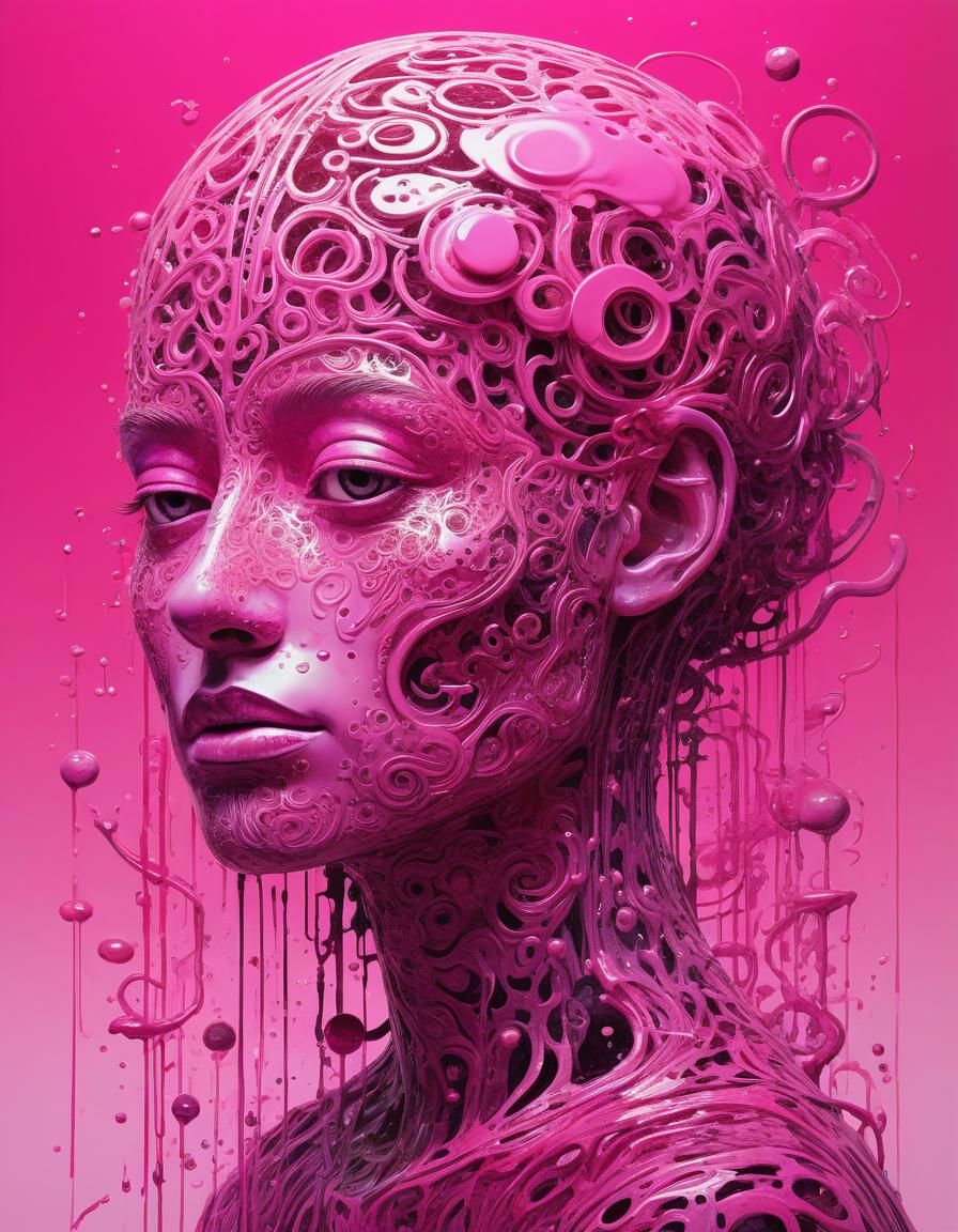 Whimsical Ethereal Art: Anxiety in Pink